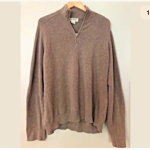 Men’s J Crew XL Tan Pullover Sweater 100% Cotton